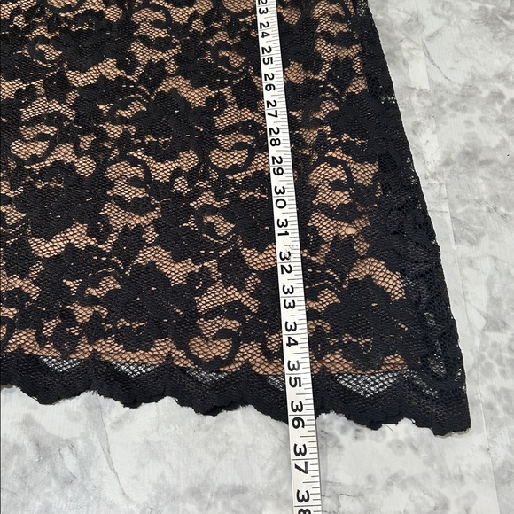 KAREN KANE WOMENS BLACK LACE MIDI SCALLOP HEM DRESS Sz NEW - Picture 7 of 11